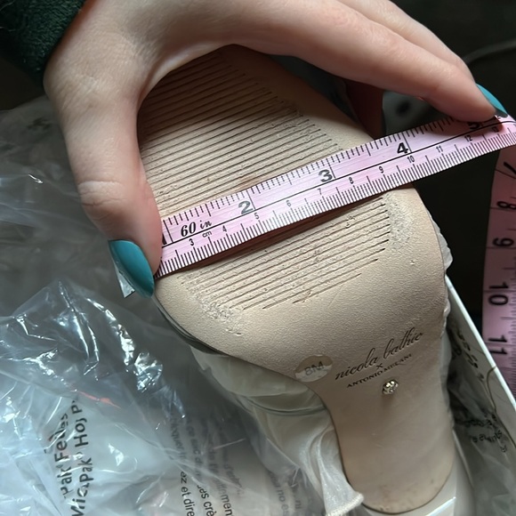 Nicola Bathie x Antonio Melani Sophia chiffon velvet bow dress mules - Sz 8 - Picture 13 of 16